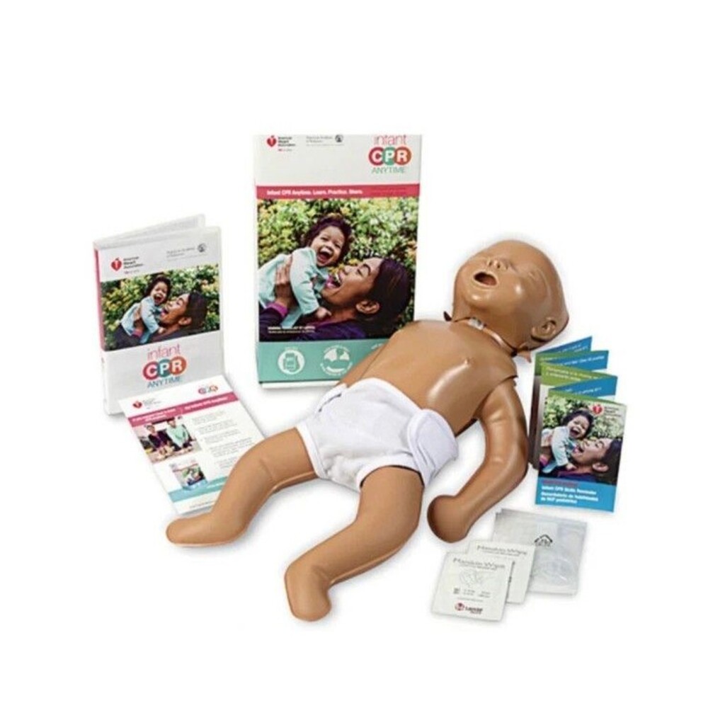 NEW AHA Infant CPR Anytime Mini Baby Practice Manikin DVD English Spanish